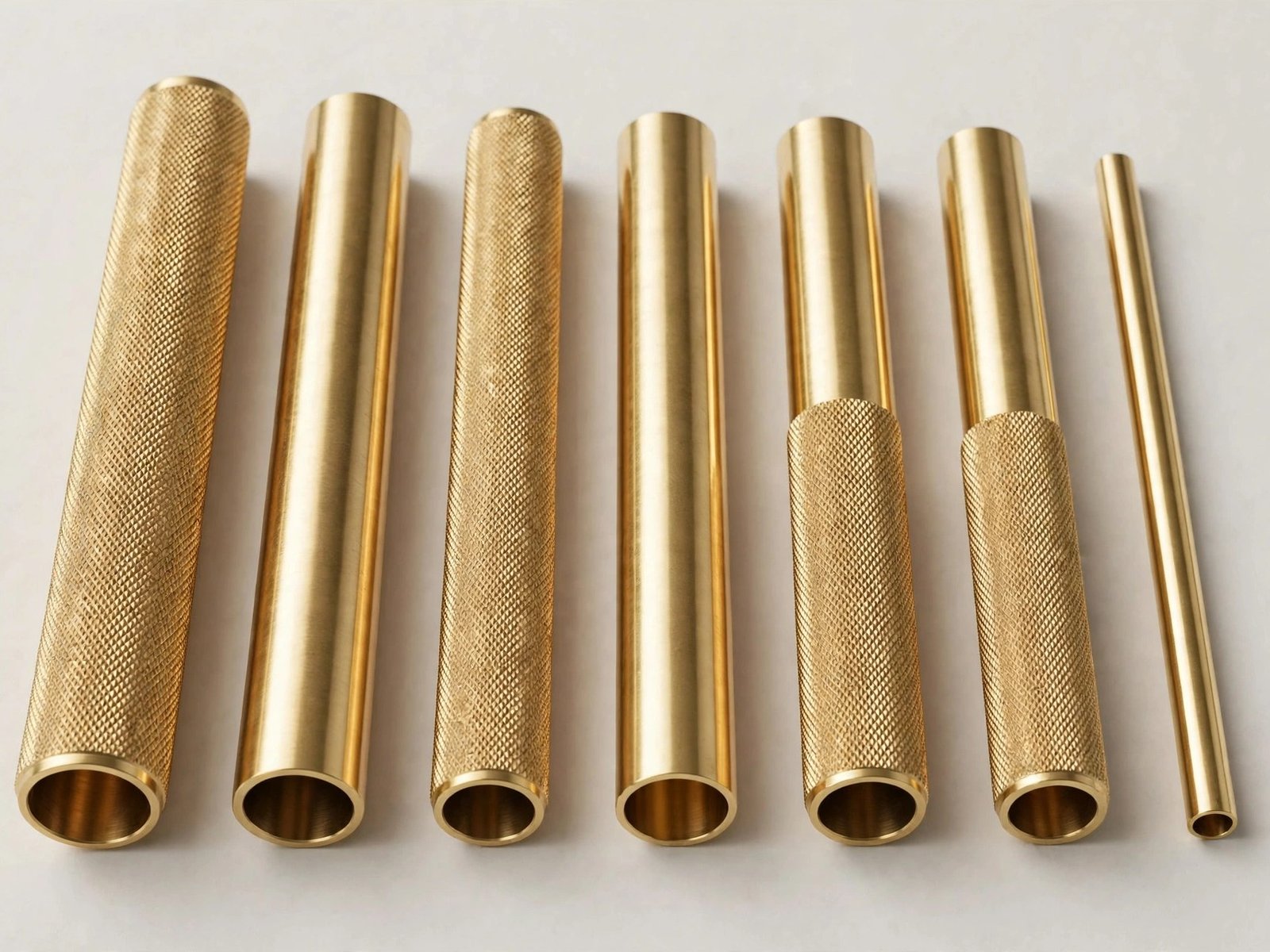 Brass pen barrels — knurled, polished or anodized