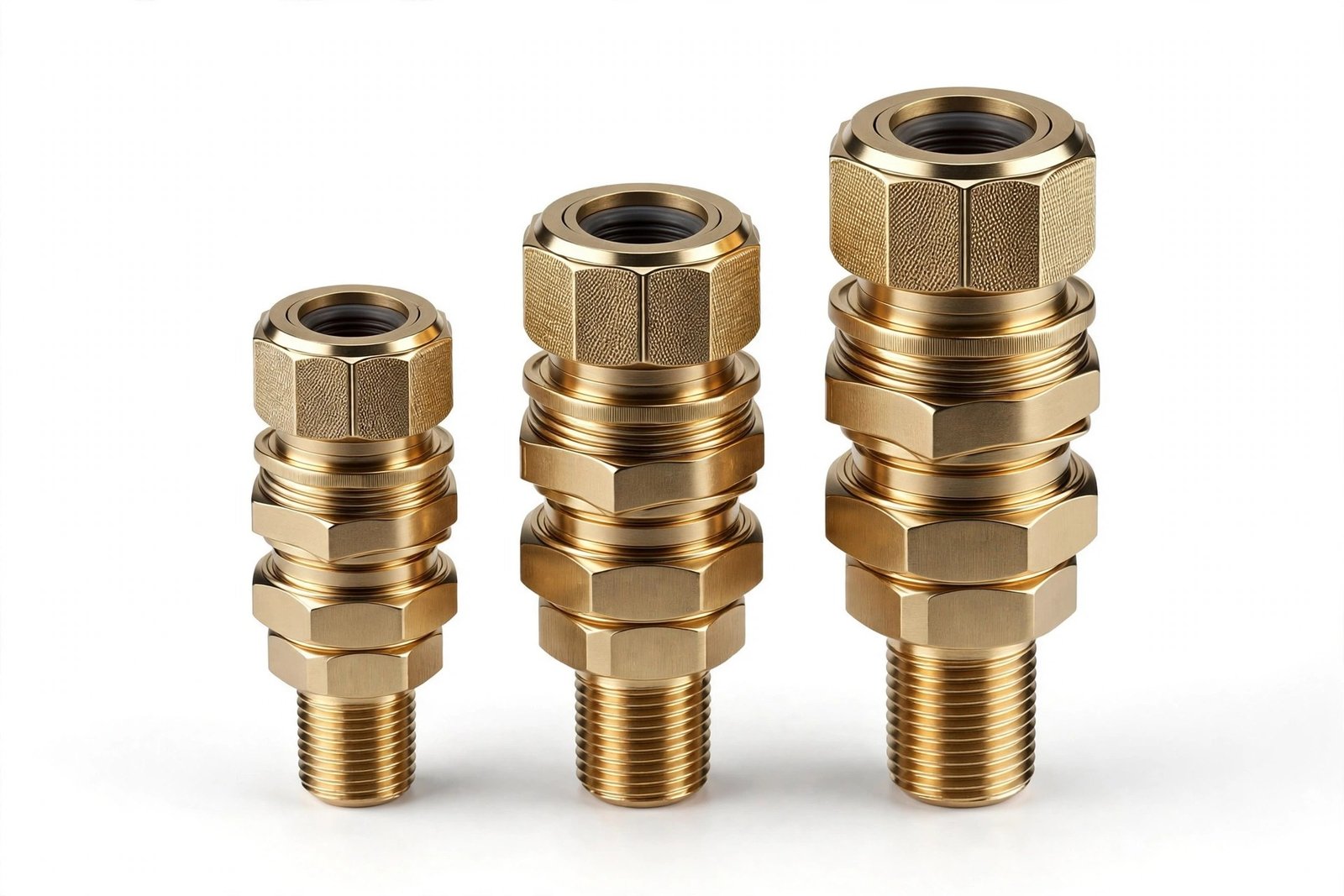 Brass cable glands BW CW E1W types manufactured in Jamnagar, India
