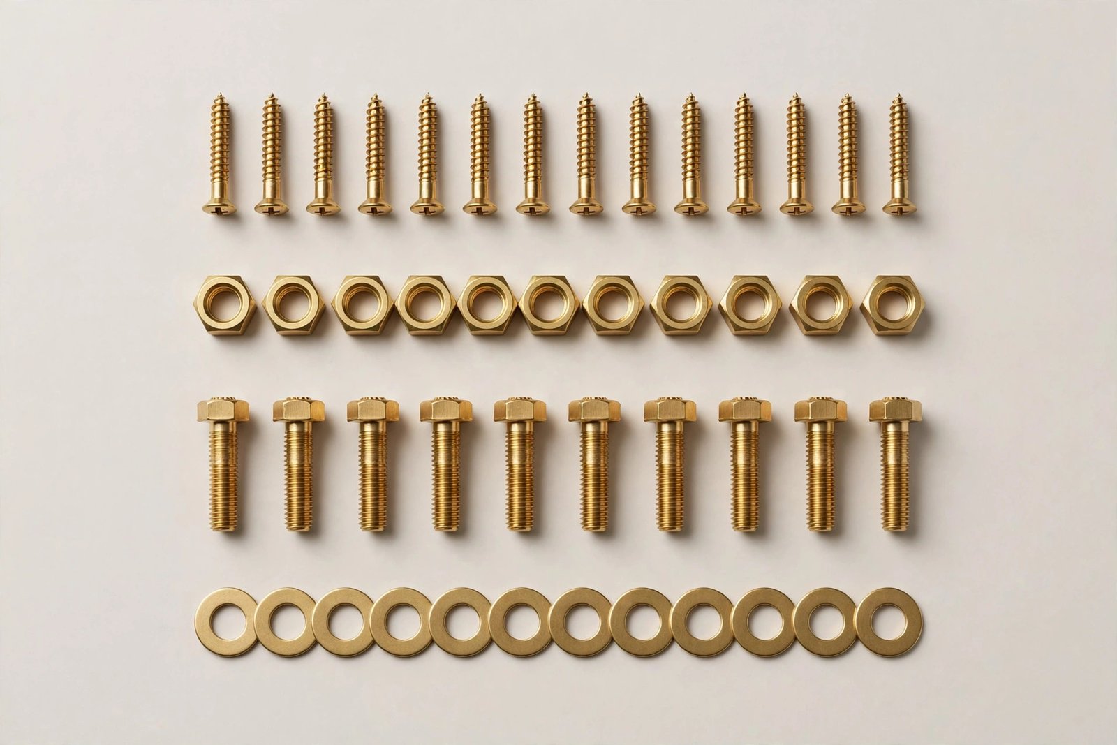 Brass fasteners — screws, nuts, bolts, washers manufactured in Jamnagar, India